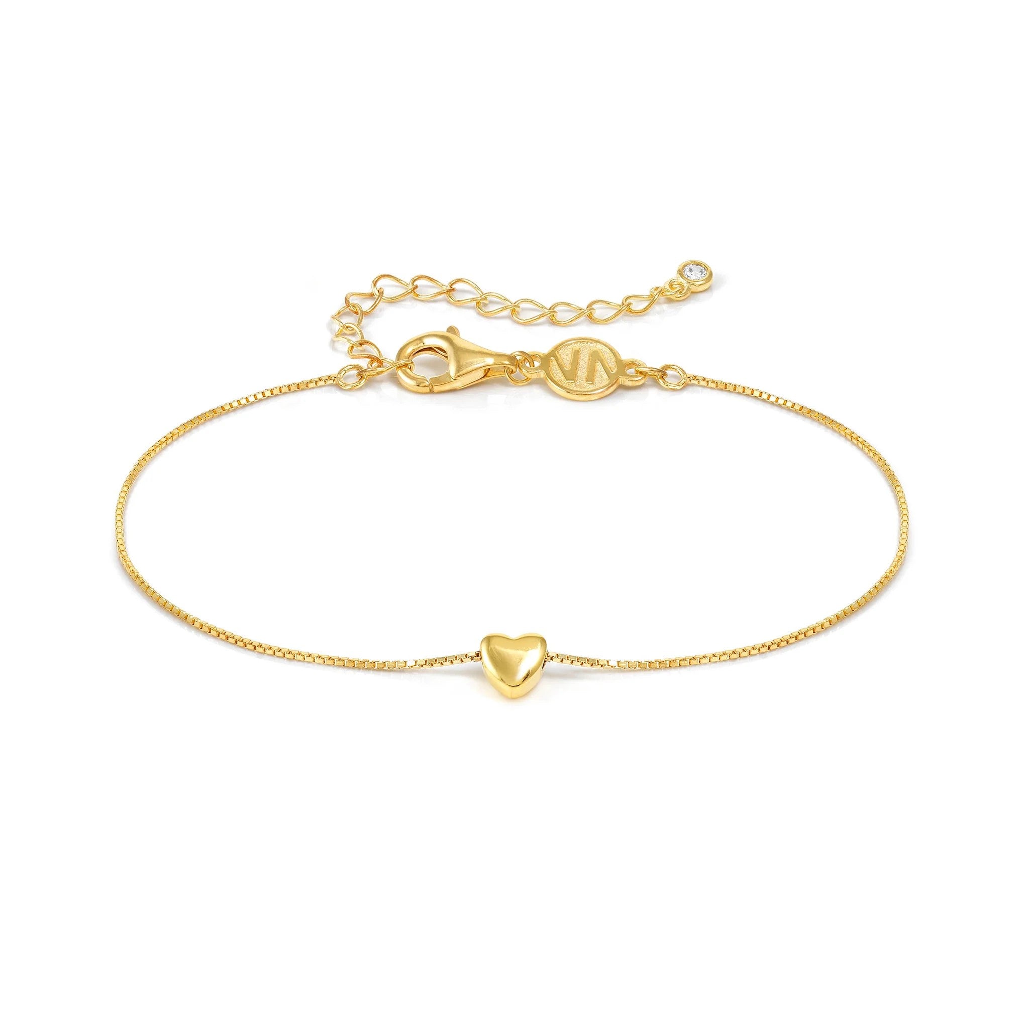 18k Gold Plated Armonica Bracelet With Heart Pendant
