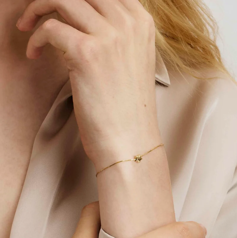 18k Gold Plated Armonica Bracelet With Star Pendant
