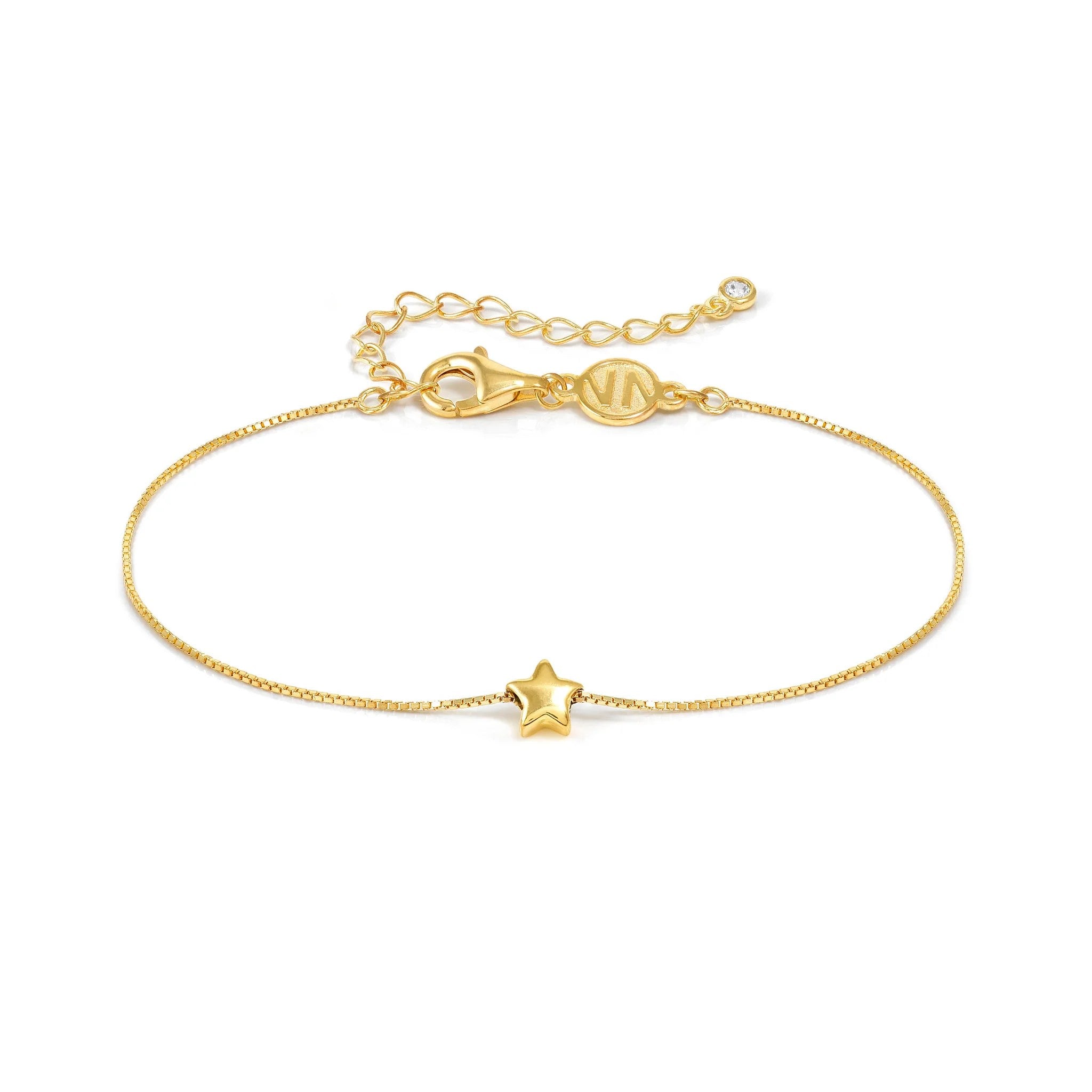 18k Gold Plated Armonica Bracelet With Star Pendant
