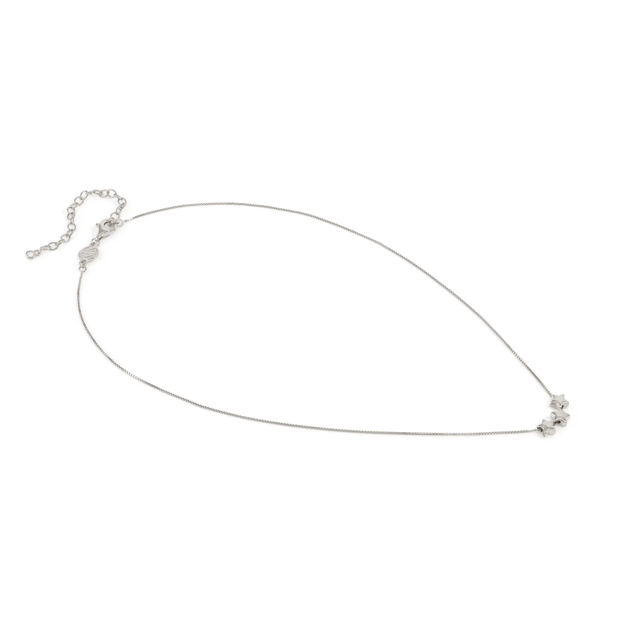 Silver Armonica Necklace With 3 Stars Pendant