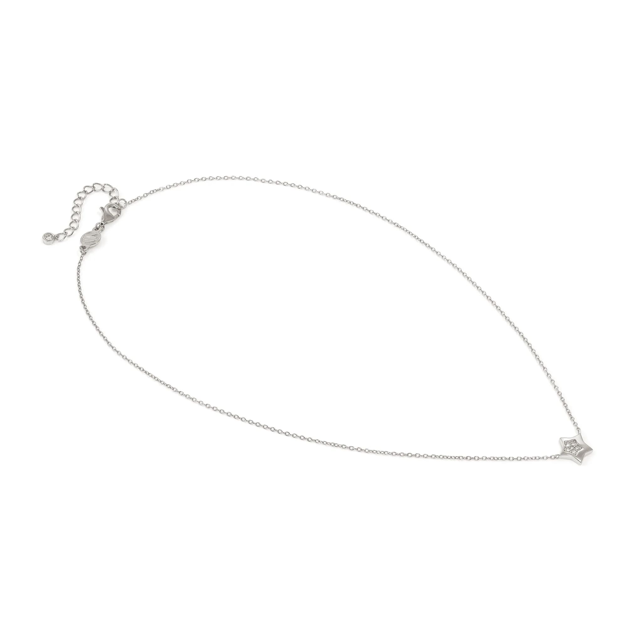 Petit Sparkle Silver Necklace With Star CZ Pendant