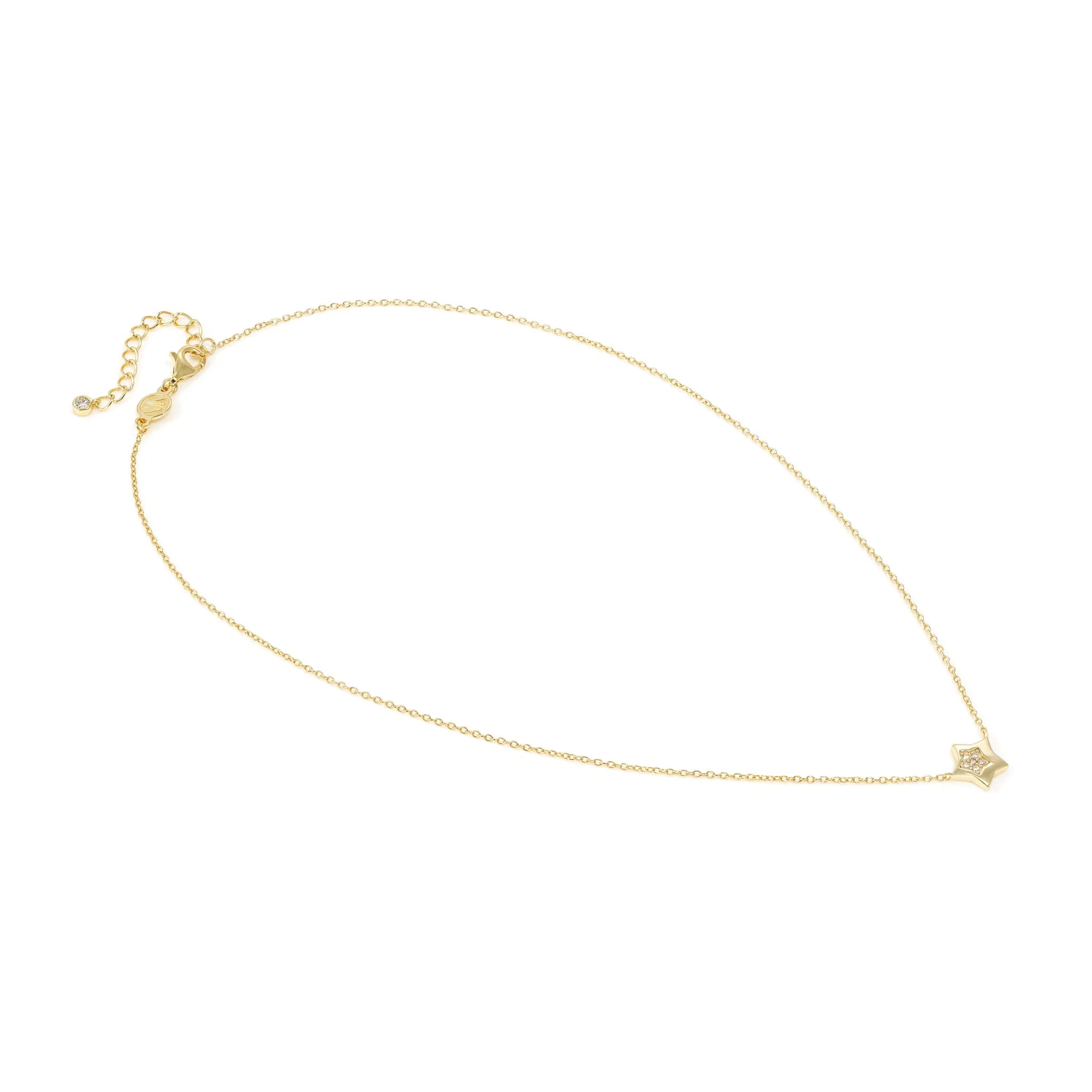 Petit Sparkle Gold Plated Necklace With Star CZ Pendant