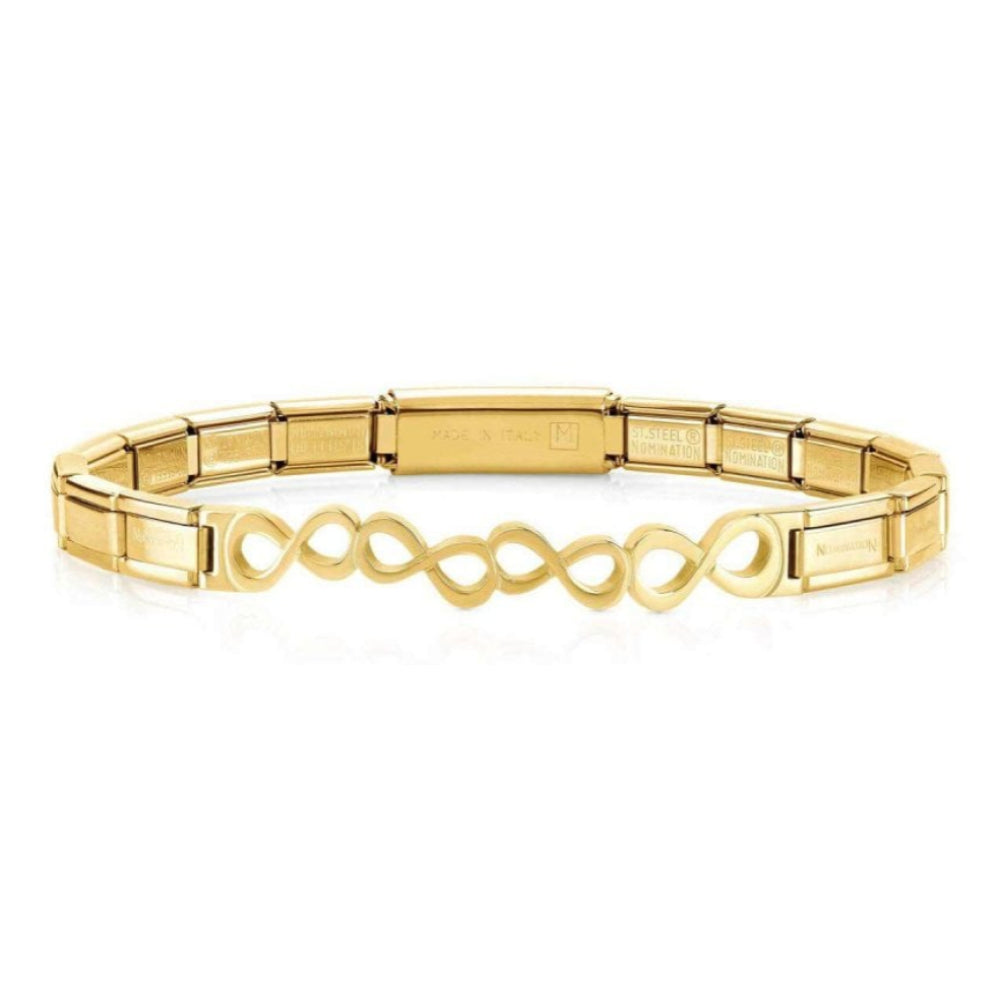 Trendsetter Bracelets In Stainless Steel With Wefts (009_Infinity Yellow Gold Finish)