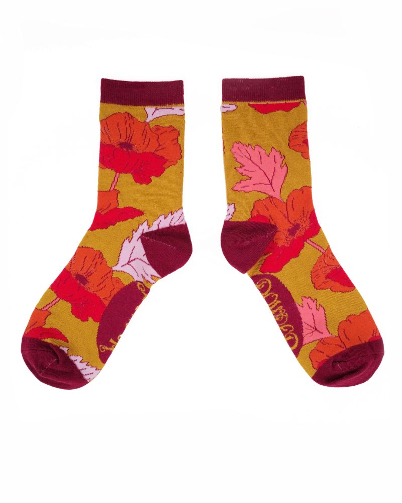Ladies Ankle Socks Poppy Bright