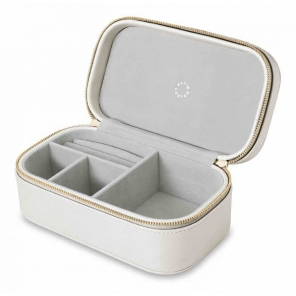 Travel Jewellery Box With Zips - Sparkle And Shine - Metallic White