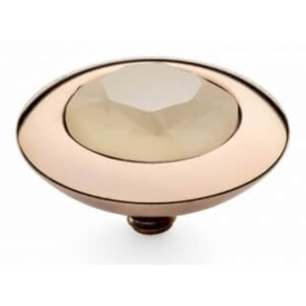 Famosa Rose Gold Plated 13mm Tondo Ivory Cream Ring Top