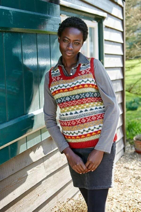 Classic Fairisle Tank Top Rust