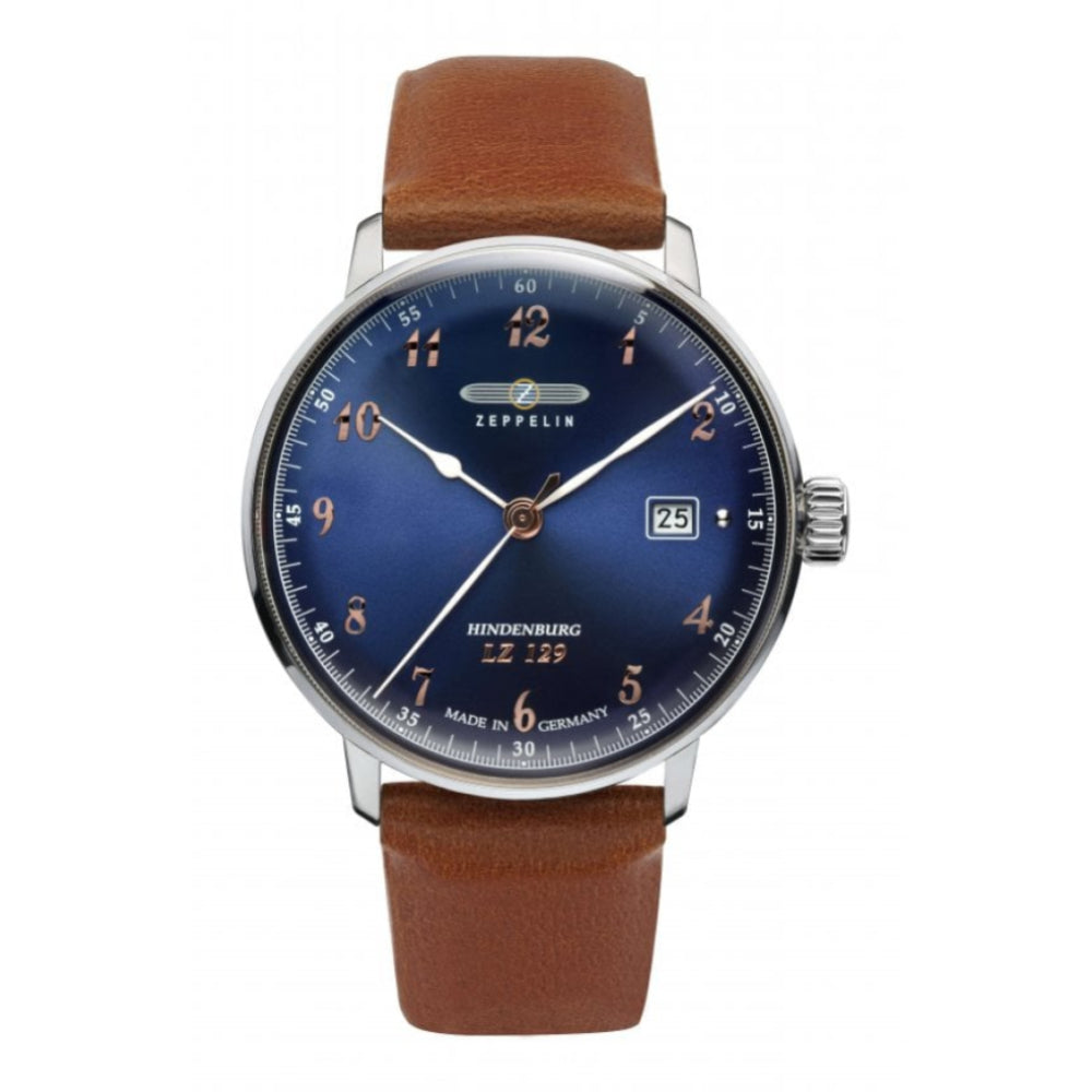 Series LZ129 Hindenburg Brown Strap With Blue Dial Men's Watch