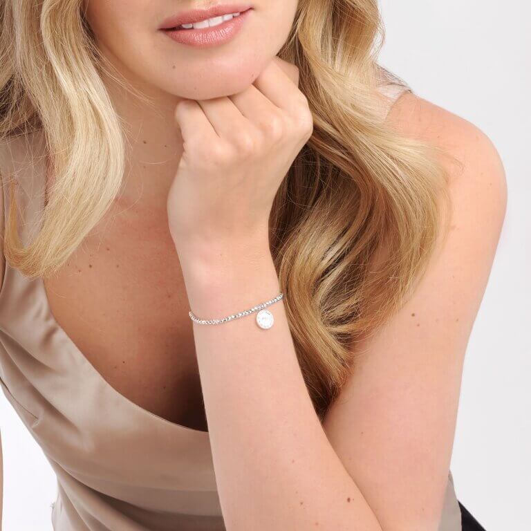 Faceted A Little | Good Karma | Silver | Bracelet | 17.5cm Stretch