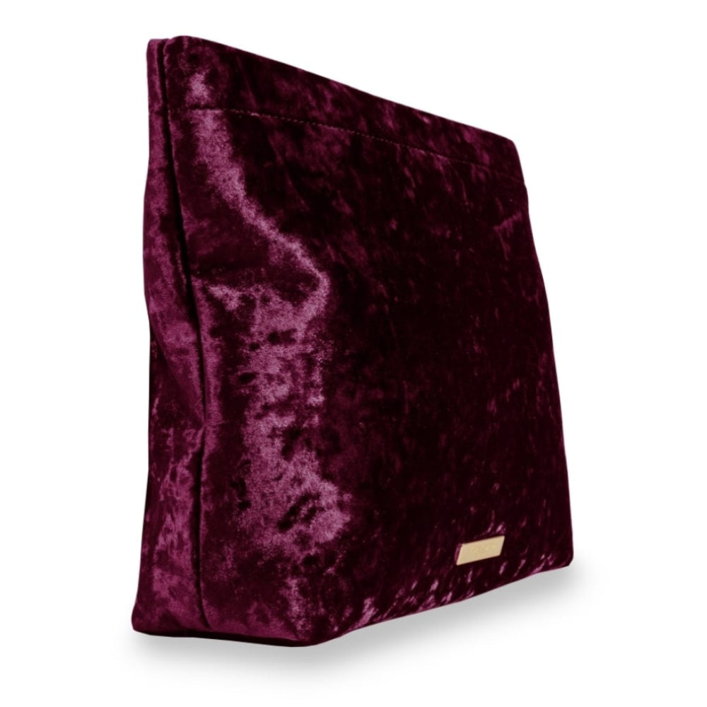 VALENTINA VELVET CLUTCH - crushed berry - 23.5x29x7cm