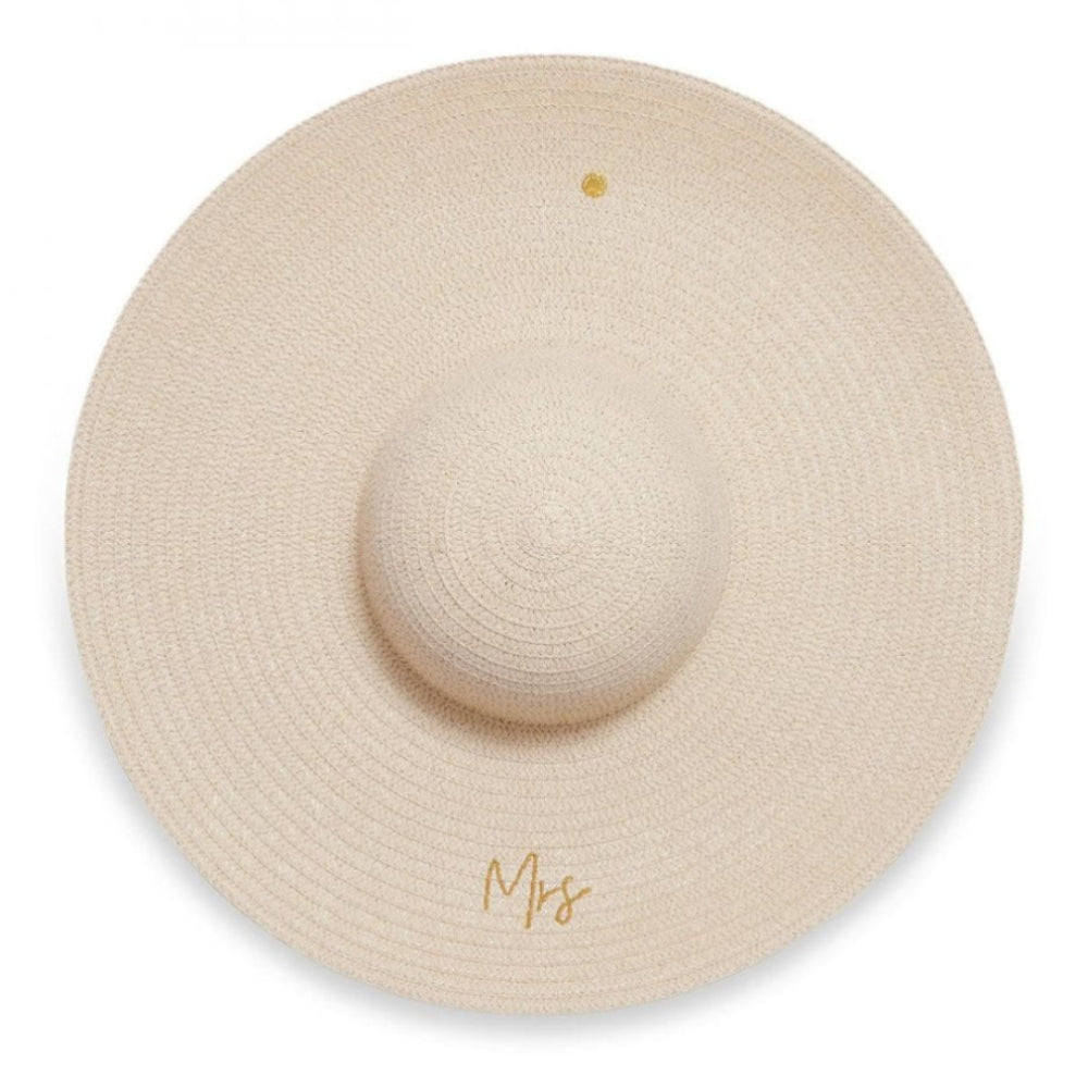Bridal Straw Hat | Mrs | Natural | 14cm X 49cm