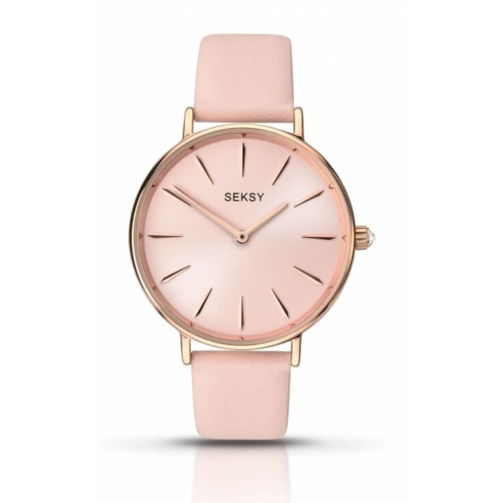 Ladies' Wristwatch With Pink Leather Strap