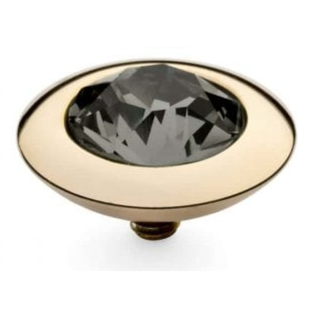 Famosa Gold 13mm Tondo Ring Top Black diamond
