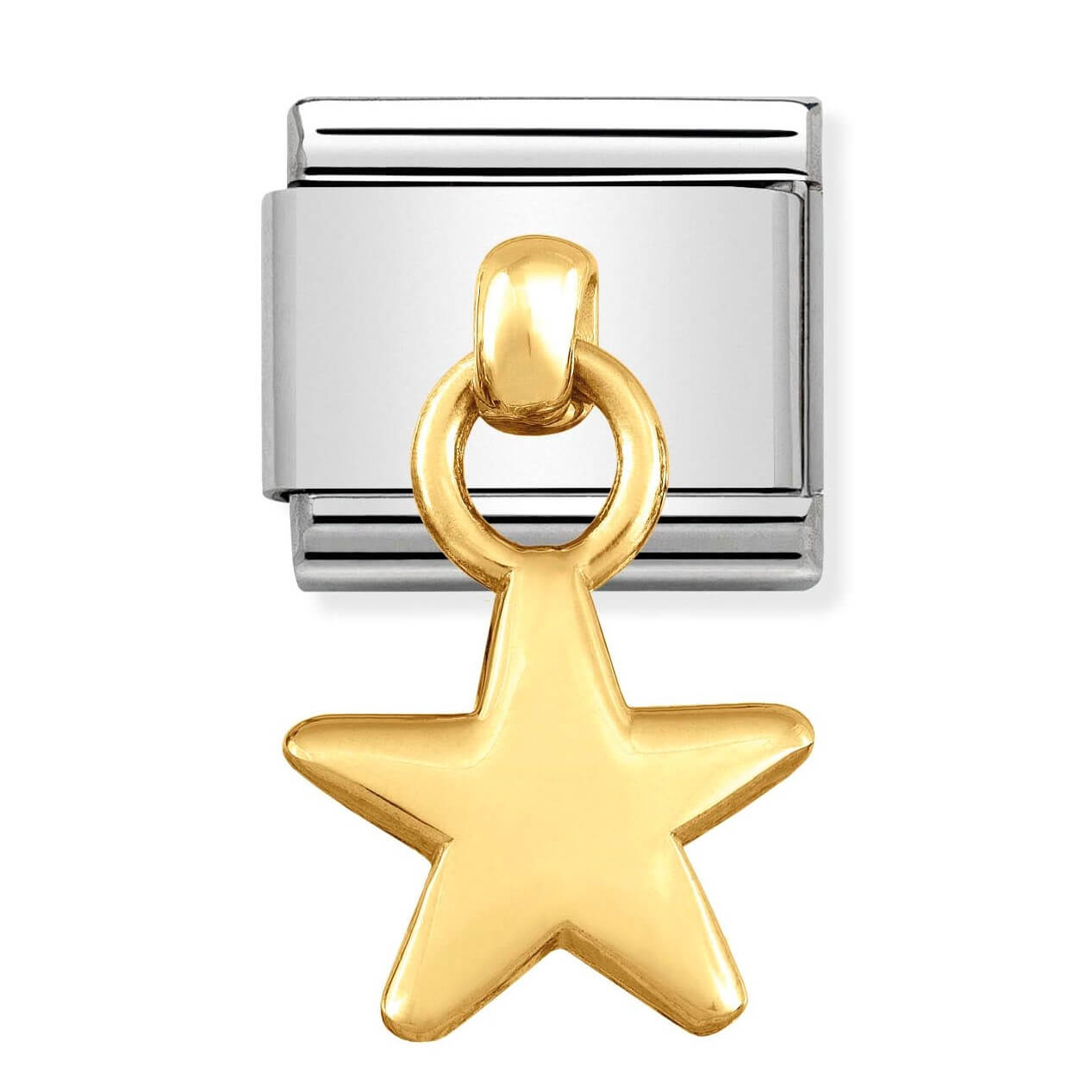 Composable Classic Stainless Steel Link With Bonded Yellow Gold Star Pendant