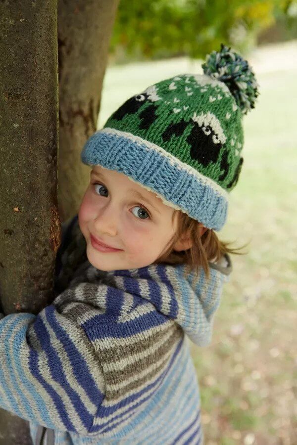 Kids Animal Bobble Hat Sheep
