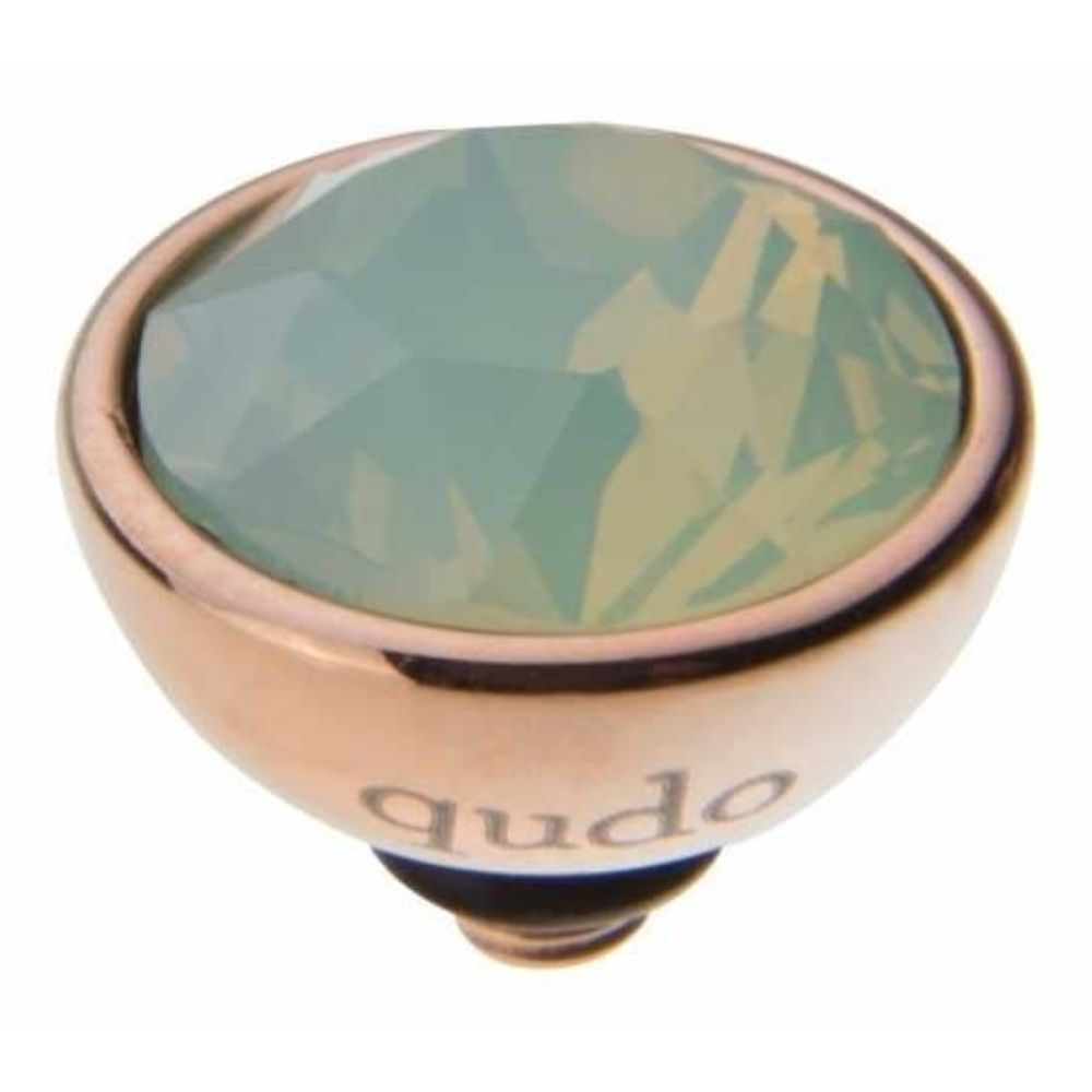 Famosa Rose Gold 10mm Bottone Ring Top Chrysolite