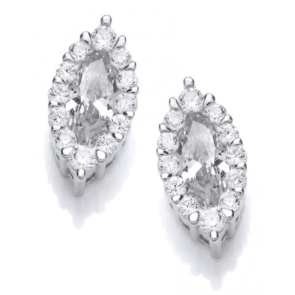 Silver CZ Marquise Earrings
