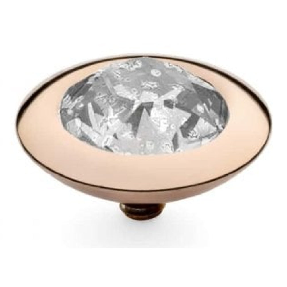 Famosa Tondo 13mm Silver Patina In Rose Gold Plated Ring Top
