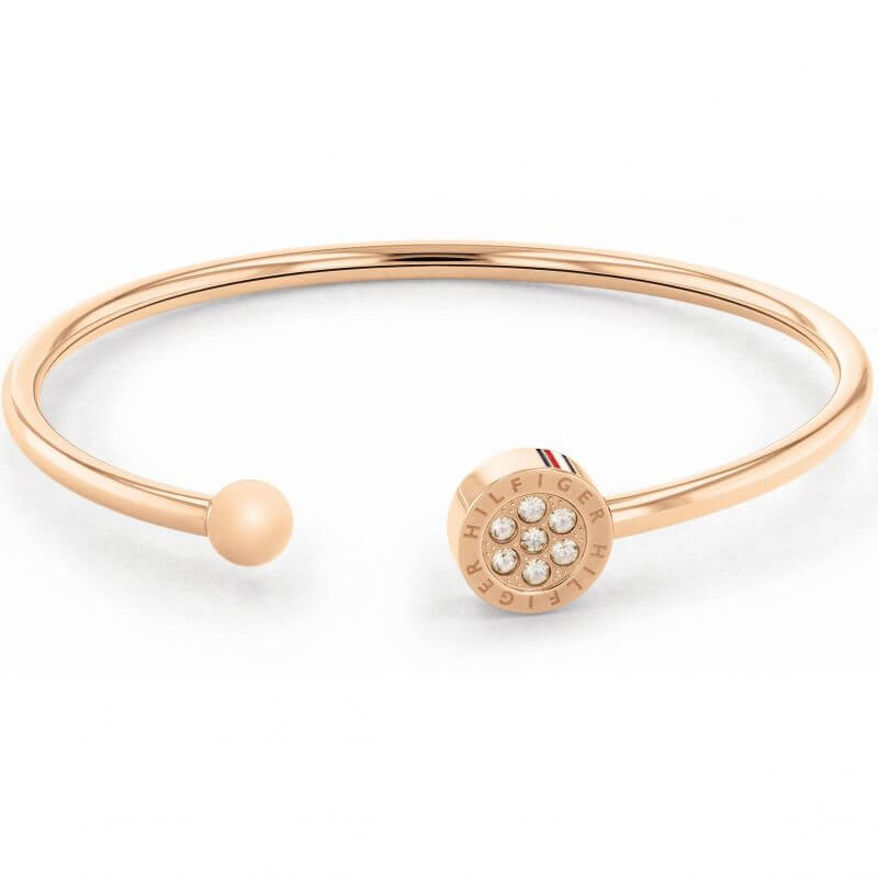 Rose Gold Tone Crystal Bangle