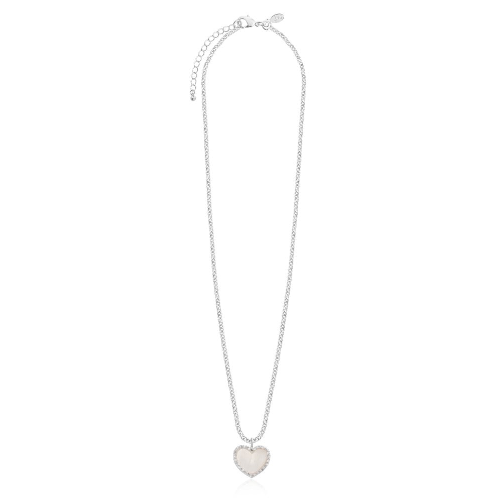Pearlina | Silver | Mother Of Pearl Heart | Necklace | 46cm + 5cm Extender