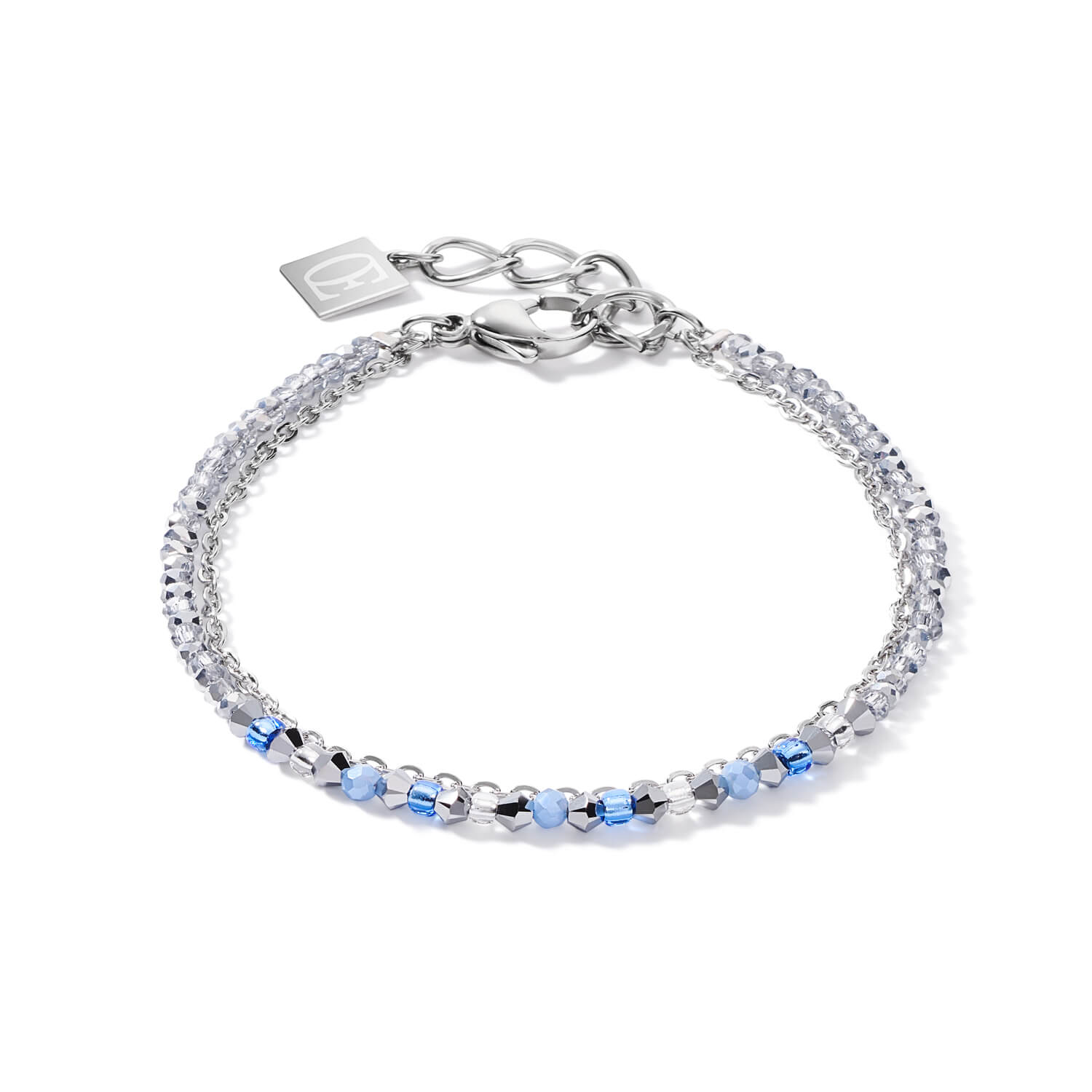 Fine Waterfall Stainless Steel & Light Blue Bracelet