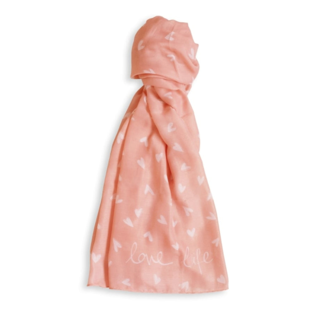 SENTIMENT SCARF - LOVE LIFE - blush pink - 184x86cm