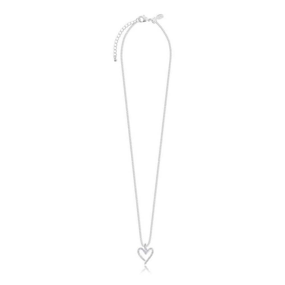 Sentiment Set - Love - Heart Outline Pave Earrings & Necklace Set