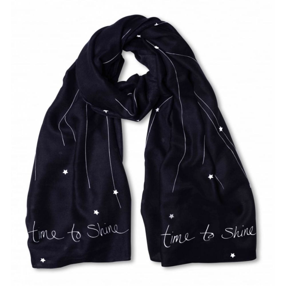 Sentiment Scarf -Time To Shine - Navy