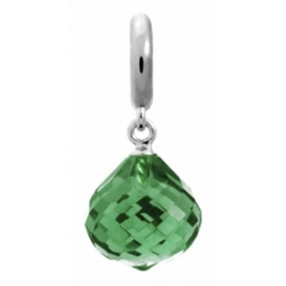 Emerald Crystal Drop Sterling Silver Charm