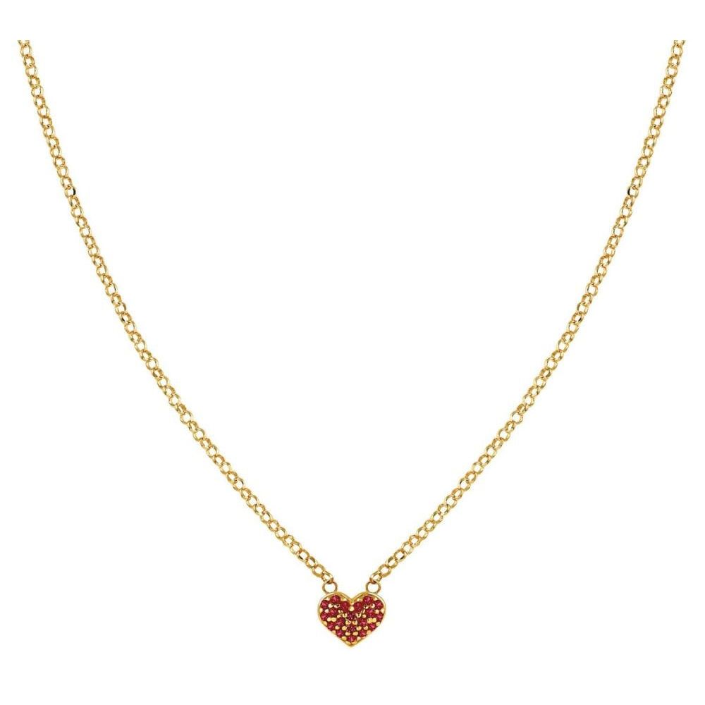 Gioie Gold Plated Necklace And Cubic Zirconia Colored (017_Yellow Gold Heart)