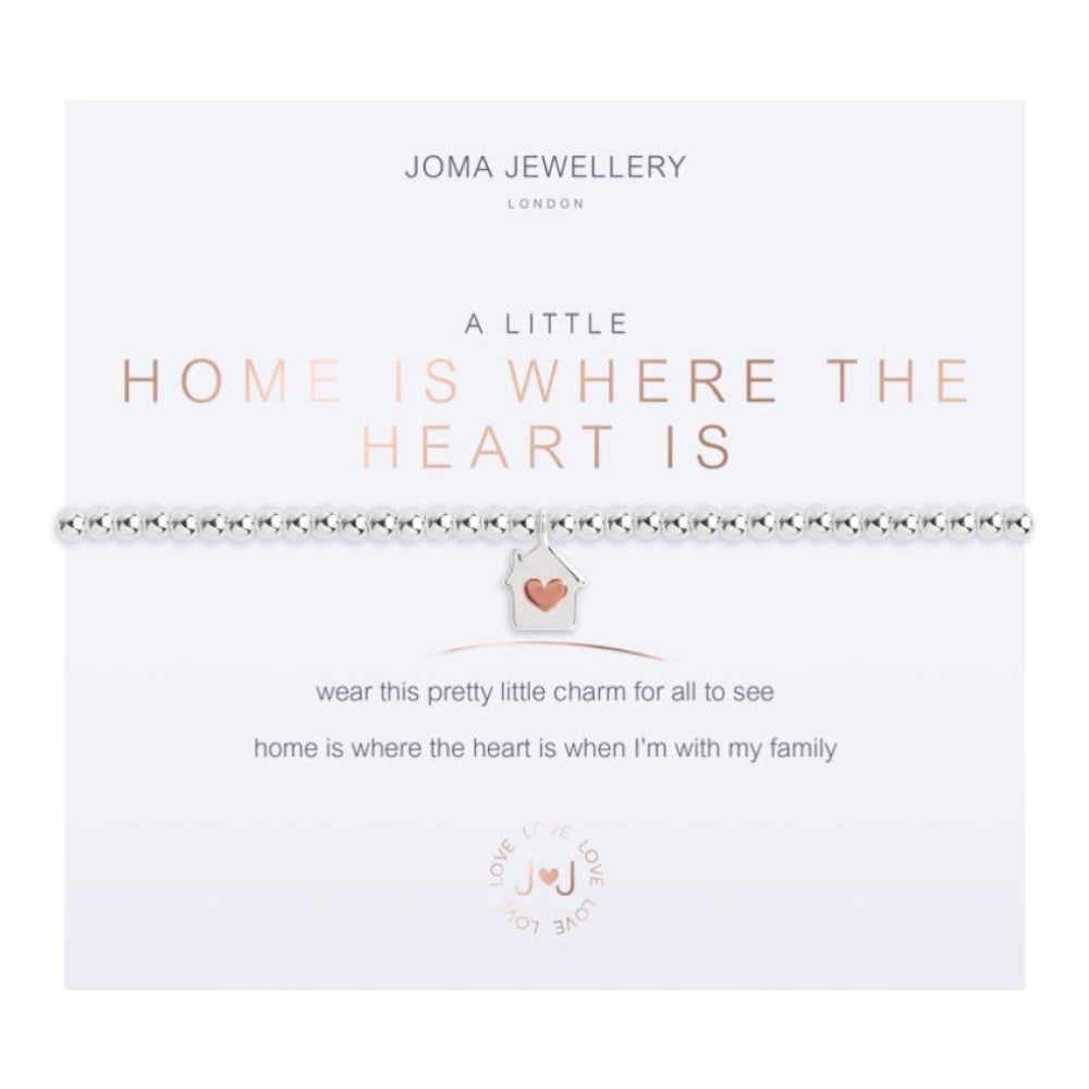 A Little | Home Is Where The Heart Is | Silver | Bracelet | 17.5cm Stretch
