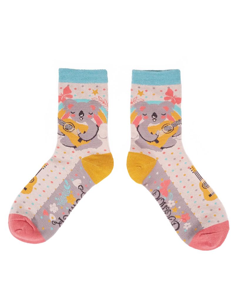 Ladies Ankle Socks Musical Koala