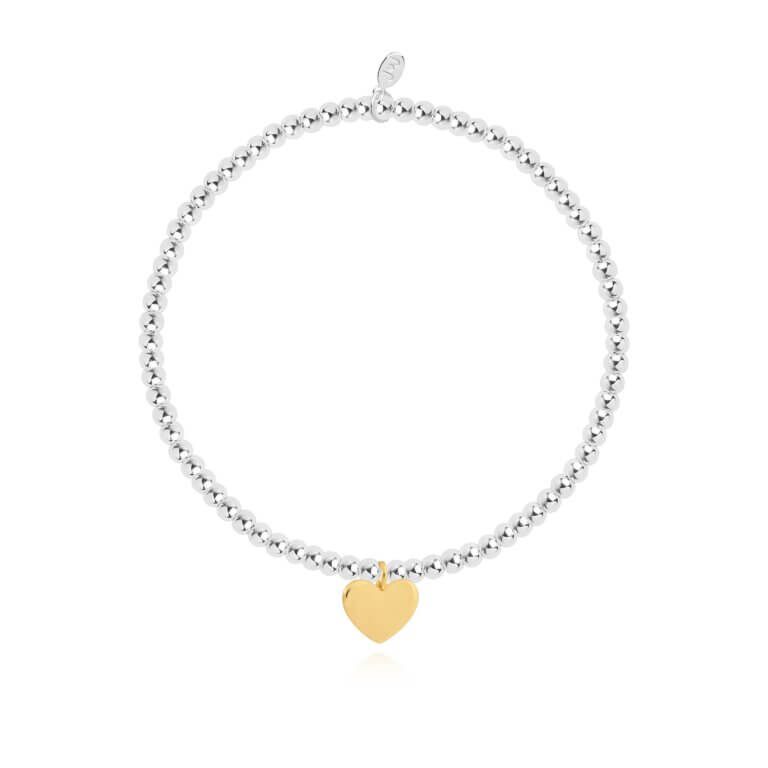 A Little | Heart Of Gold | Silver And Gold | Bracelet | 17.5cm Stretch