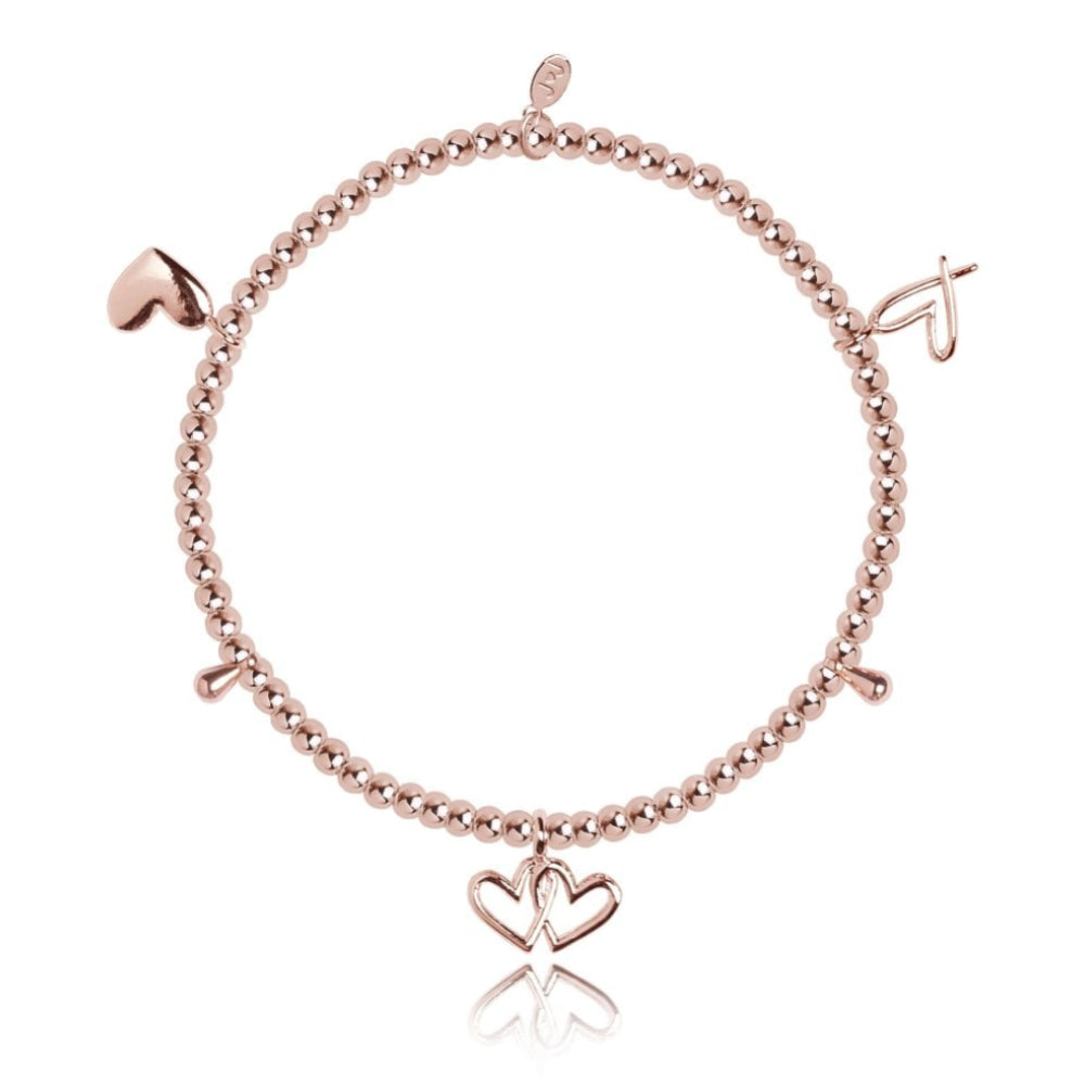 AMULET Charm Bracelet - Rose Gold Heart - Rose Gold - Bracelet - 17.5cm Stretch