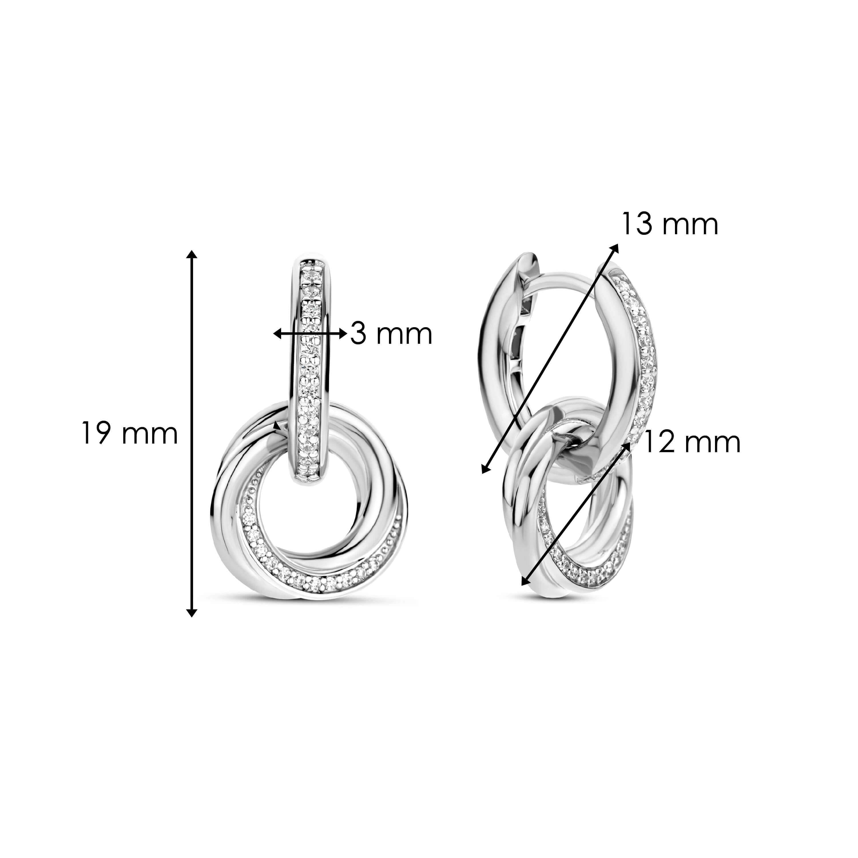 Intertwined Circle CZ Hoop Earrings