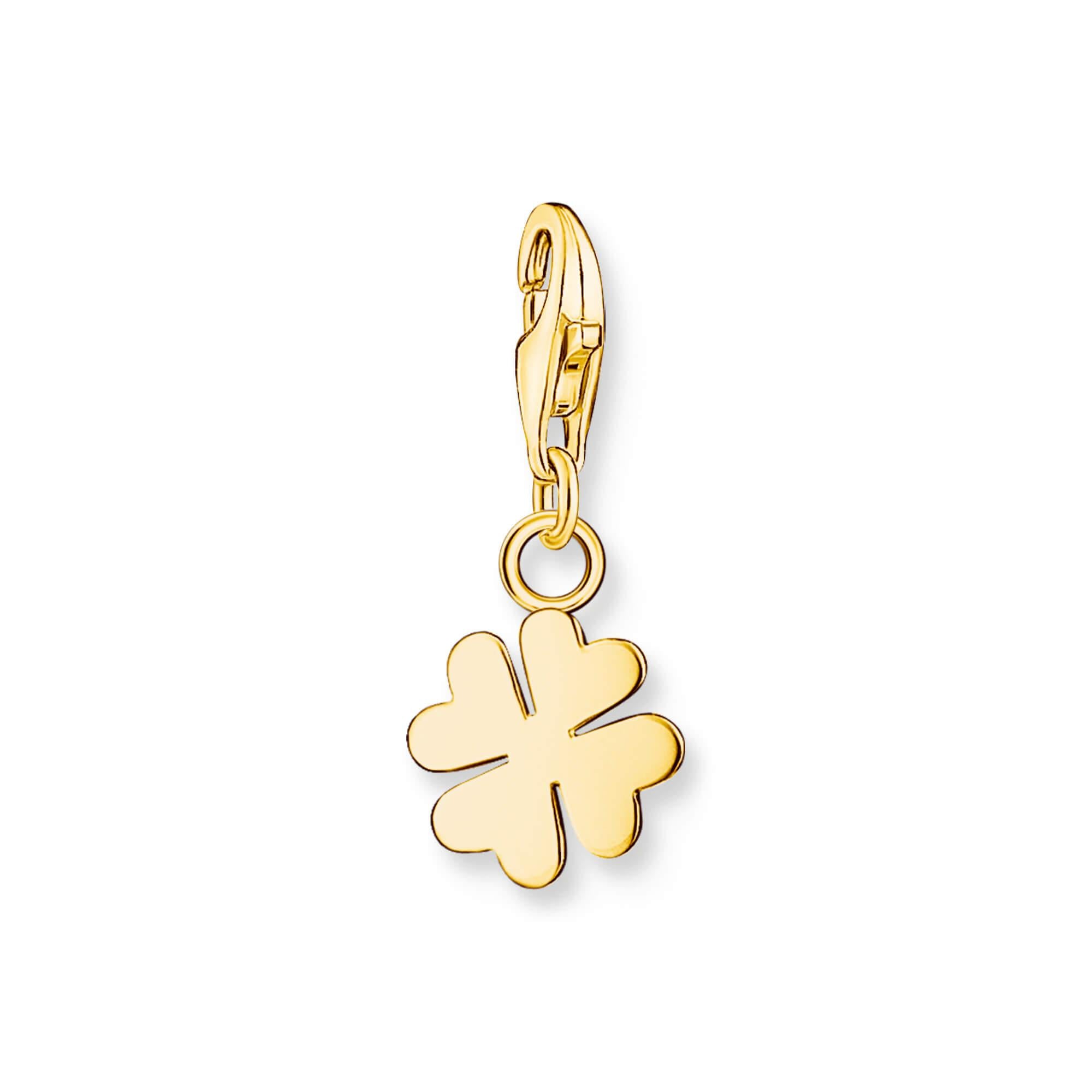 Gold Plated Four-Leaf Clover Charm Pendant