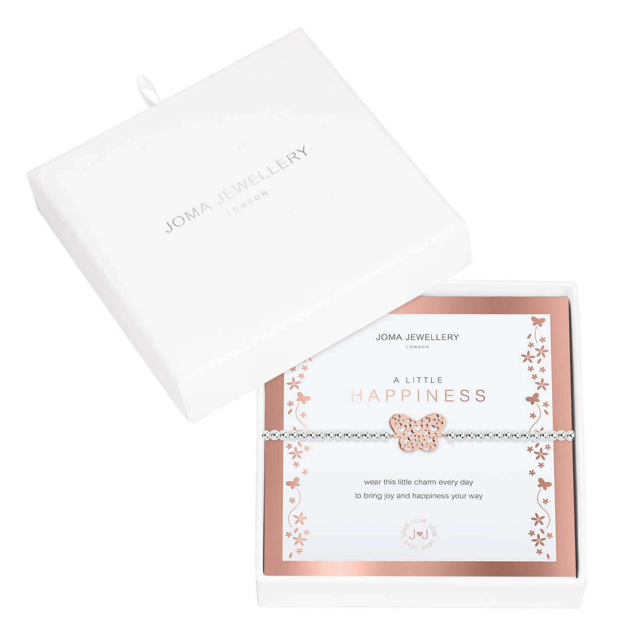 Beautifully Boxed A Littles | Happiness | Silver | Bracelet | 17.5cm Stretch