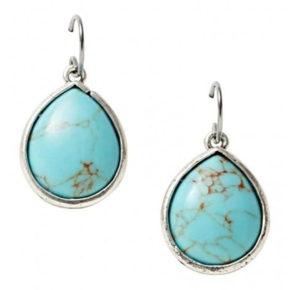 Ladies Turquoise Stone Drop Earrings