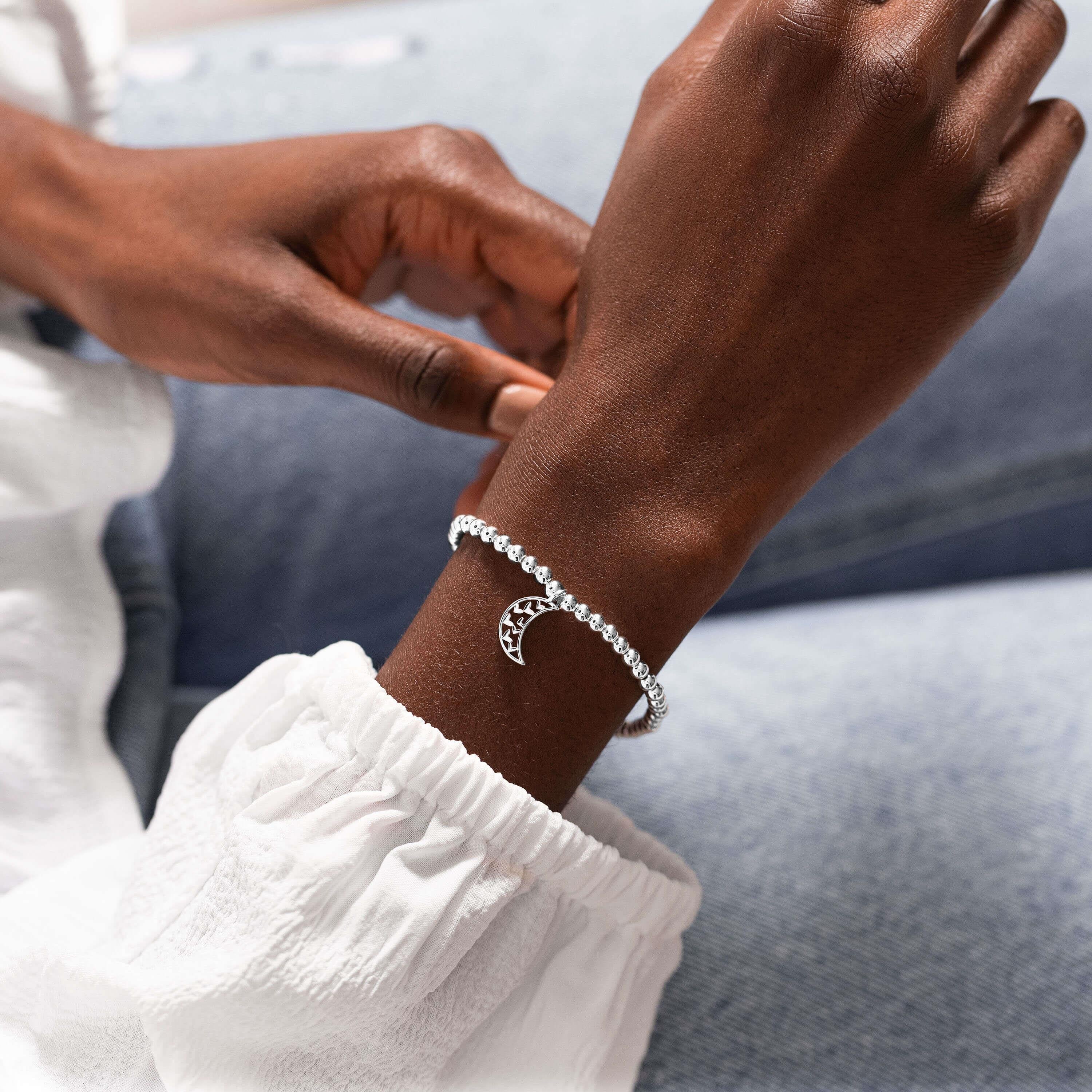 Beautifully Boxed A Littles | Love You To The Moon And Back Mum | Silver | Bracelet | 17.5cm Stretch
