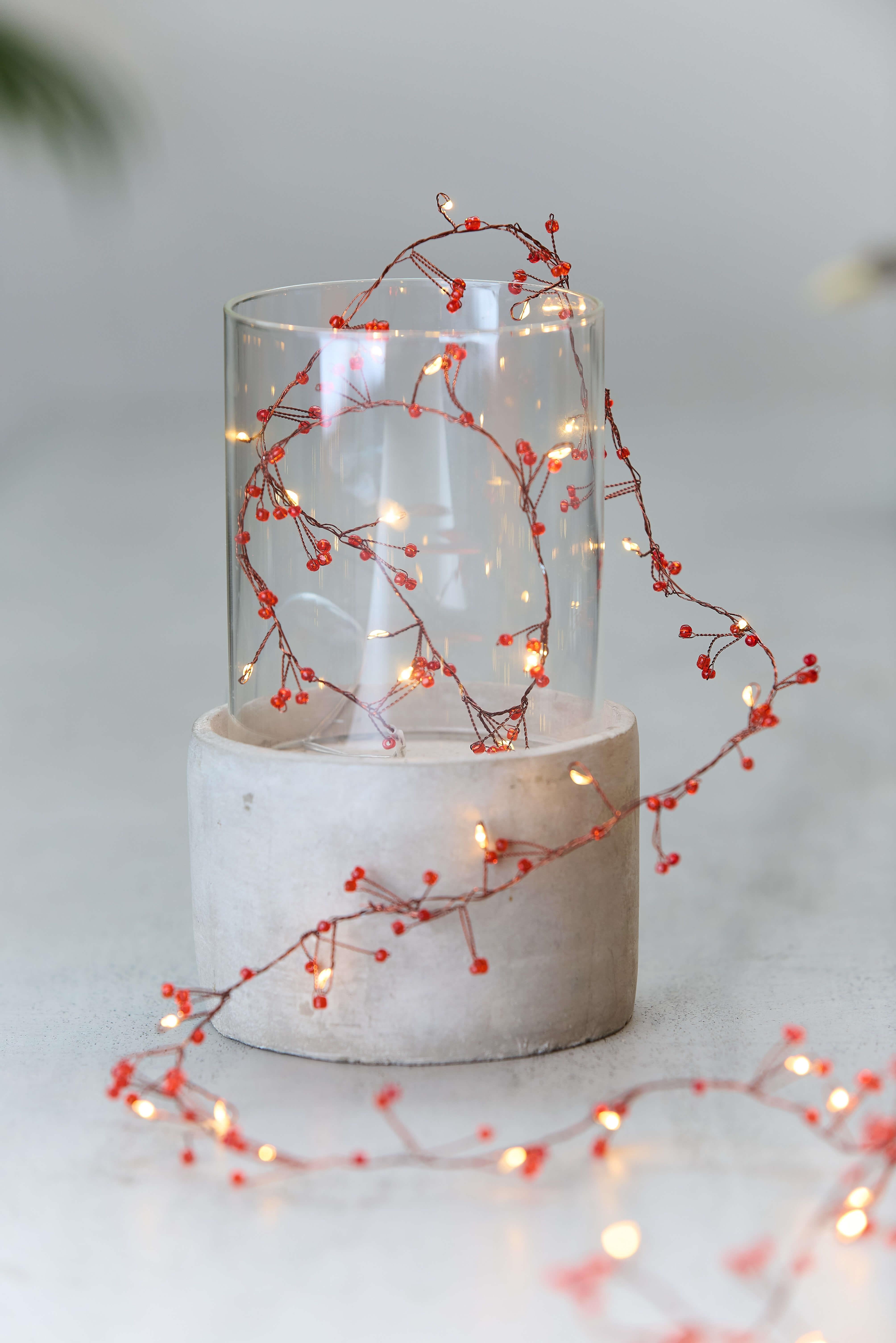 Batt Jewel Cluster (Red) String Lights