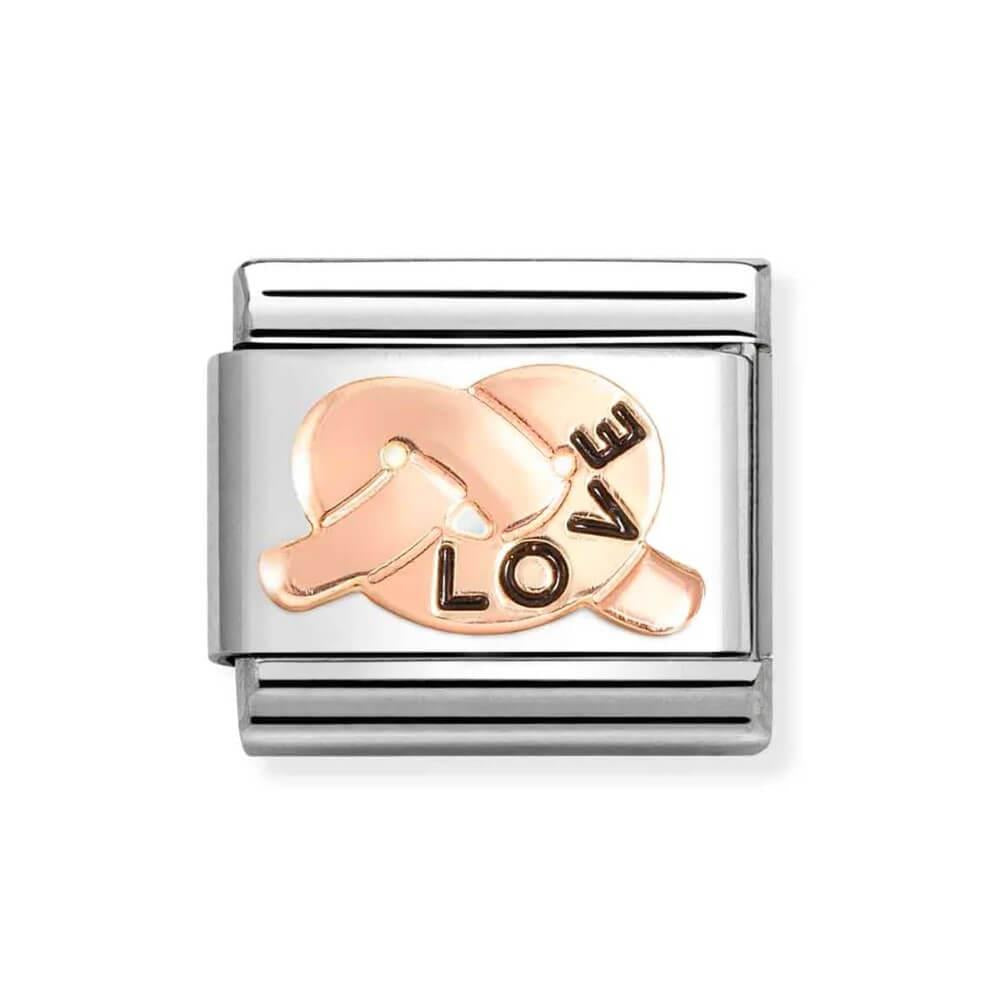 Composable Classic Link Love Knot Symbol In 9k RG & Enamel