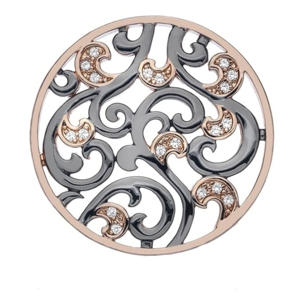 Creativity Oxidised Silver & Rose Gold Coin - 33mm