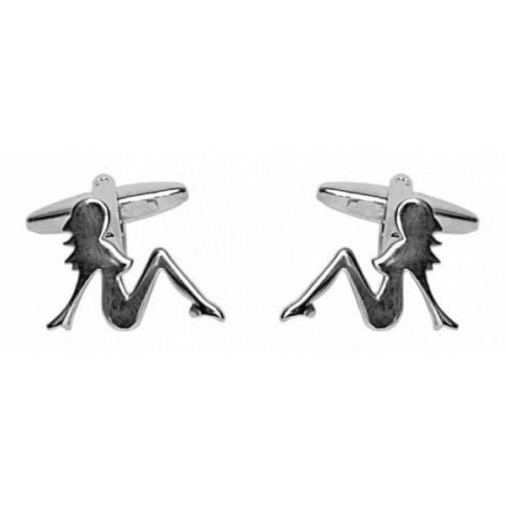 Rhodium Plated Sexy Lady Cufflinks