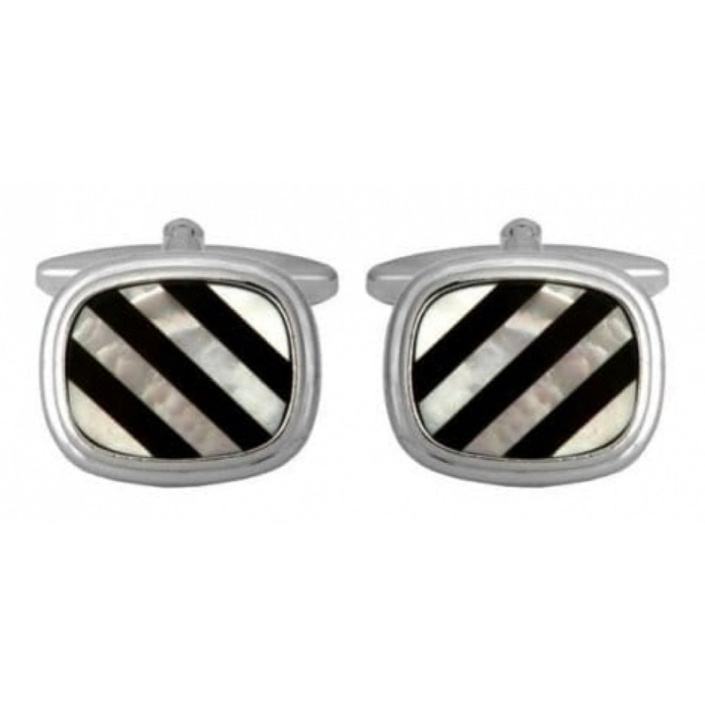 Striped Onyx & Mother Of Pearl Cufflinks