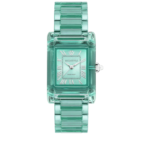 WP6 Polyamide PA+ Clear Shiny Turquoise Strap Watch