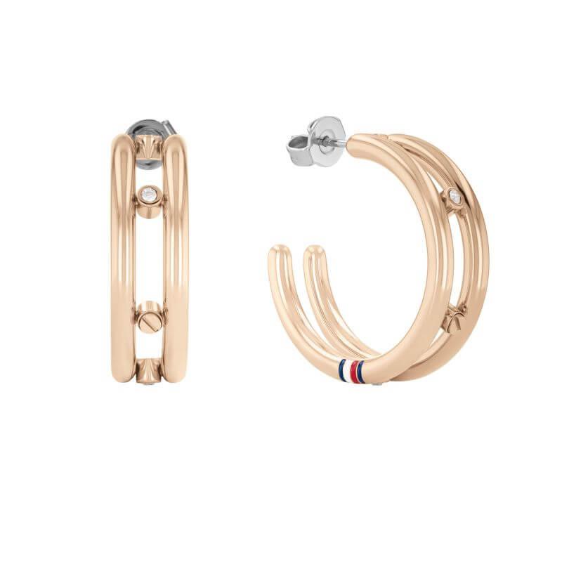 Hardware Rose Gold Plated Half Hoop Earrings