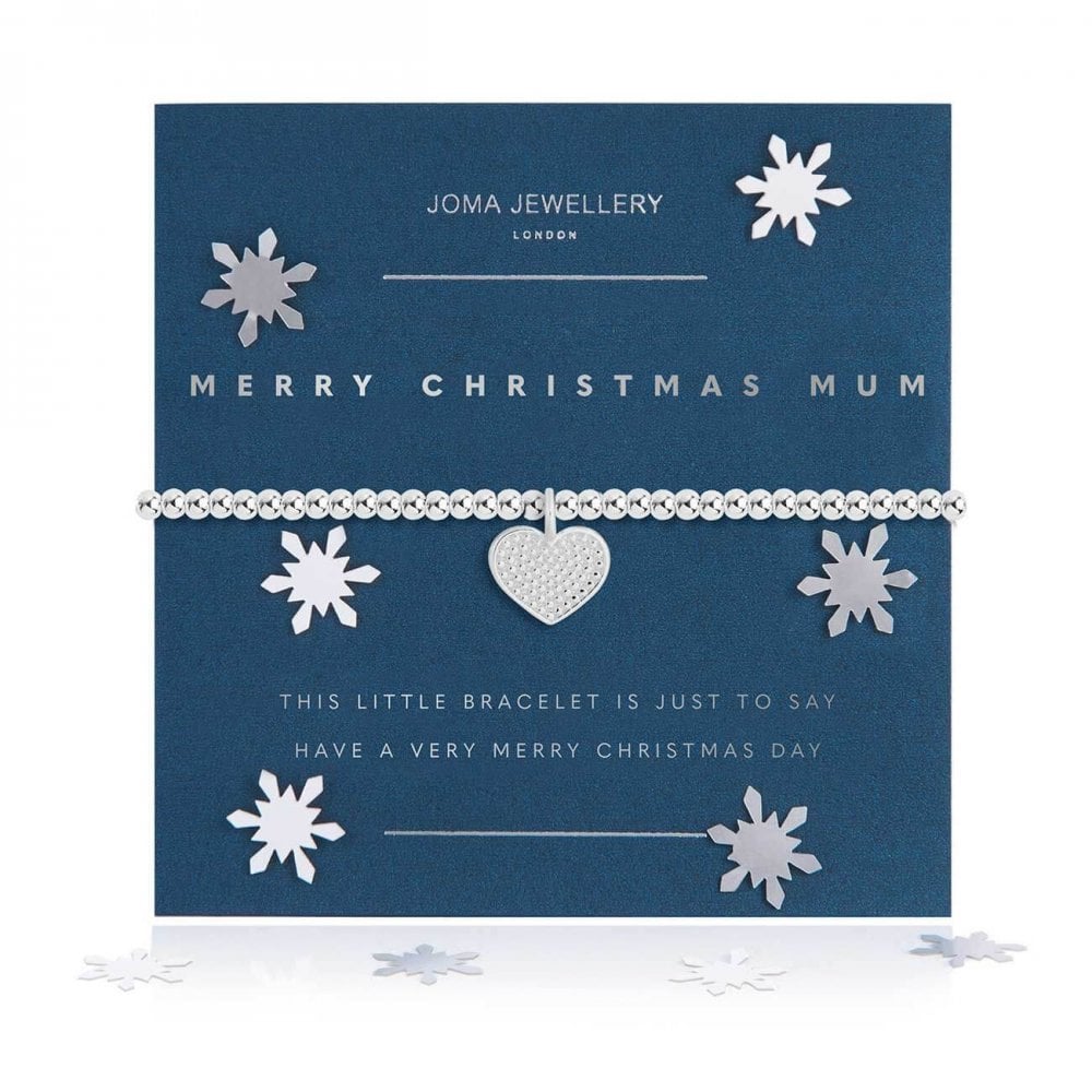 Snow Globe A Little | Merry Christmas Mum | Silver | Bracelet | 17.5cm Stretch