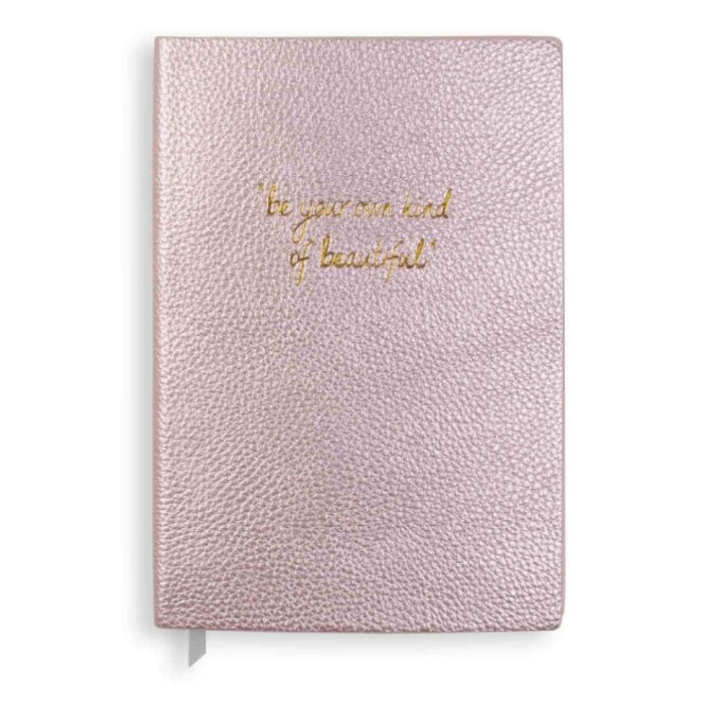 Small Notebook - Beautiful - Metallic Pink - 18.5x12.5cm
