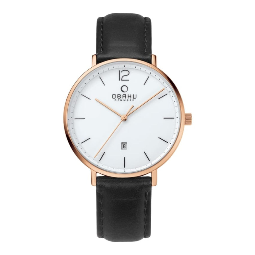 TOFT - COAL Rose Gold Plated Leather Calf Date Display Watch