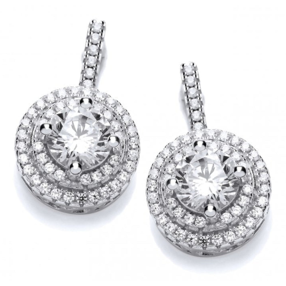 CZ Round Porthole Earrings